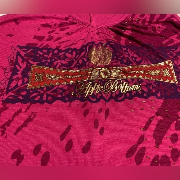 NWOT rare Y2K 2000s Apple Bottoms 3X tank top, ruffled hem and drawstring back - Picture 2 of 12